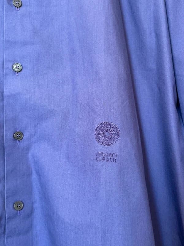 Chemise Versace Classic V2 violette logo brodé taille XL - VG260576 - Photo 4/11