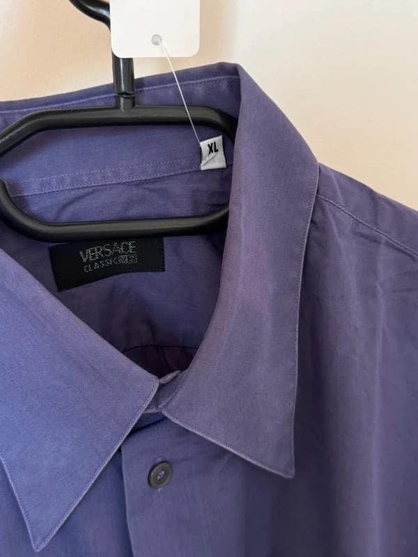 Chemise Versace Classic V2 violette logo brodé taille XL - VG260576 - Photo 7/11