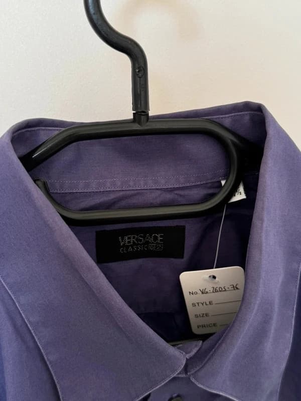 Chemise Versace Classic V2 violette logo brodé taille XL - VG260576 - Photo 3/11