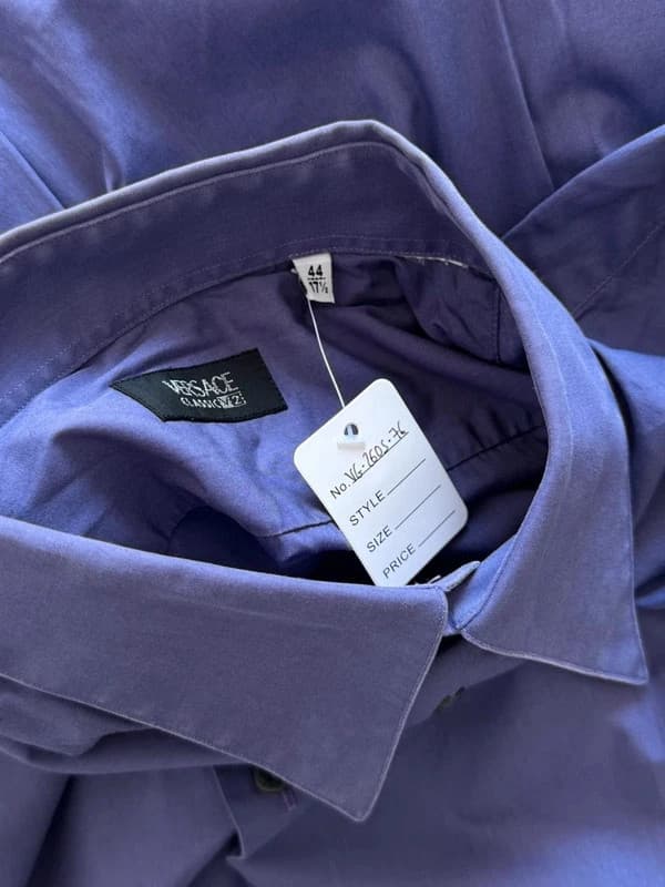 Chemise Versace Classic V2 violette logo brodé taille XL - VG260576 - Photo 8/11