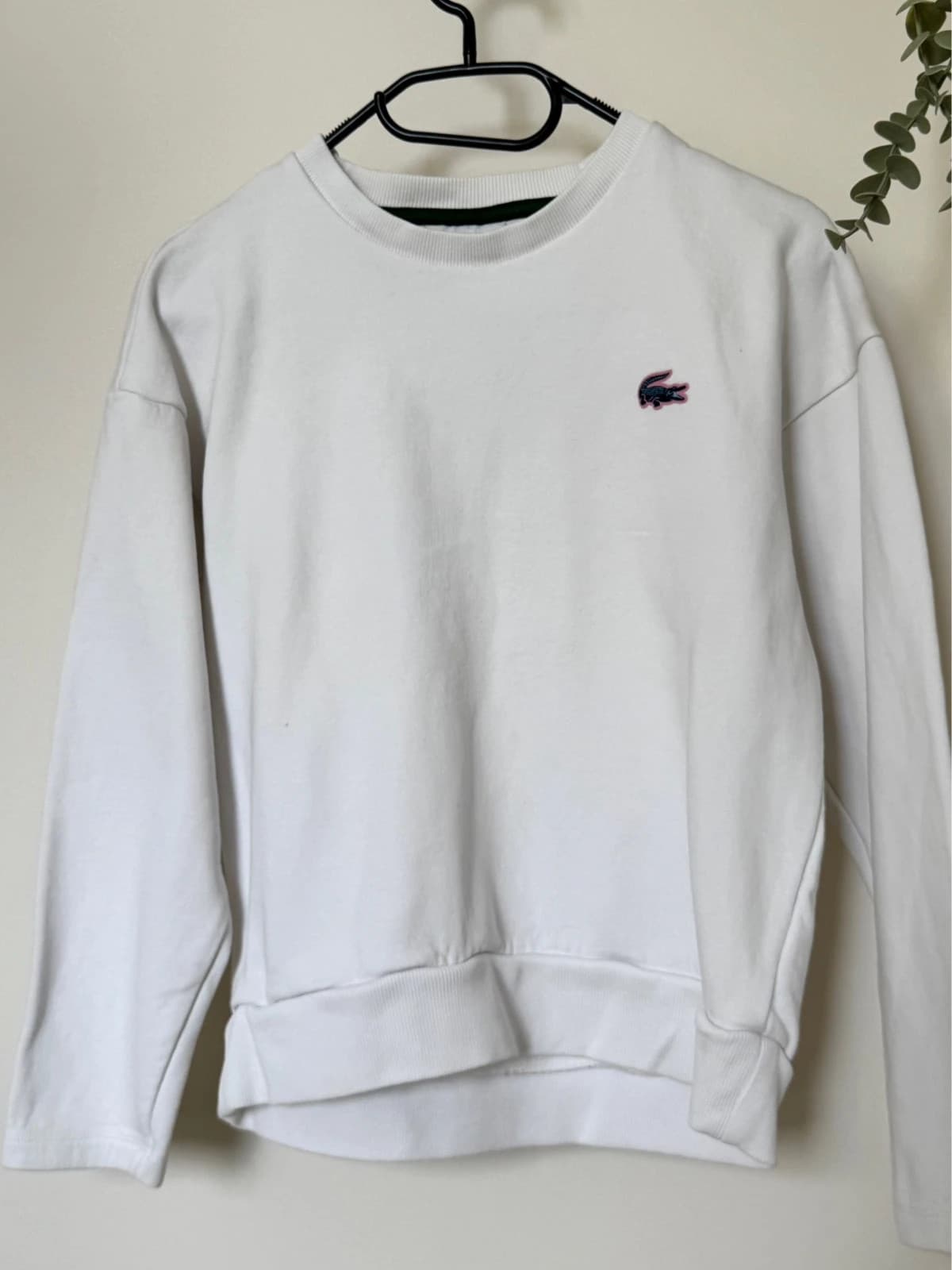 Lacoste Sport baltas Crewneck džemperis su rožiniu krokodilo logotipu, dydis 32/XS - VG260566 – nuotrauka 2/9