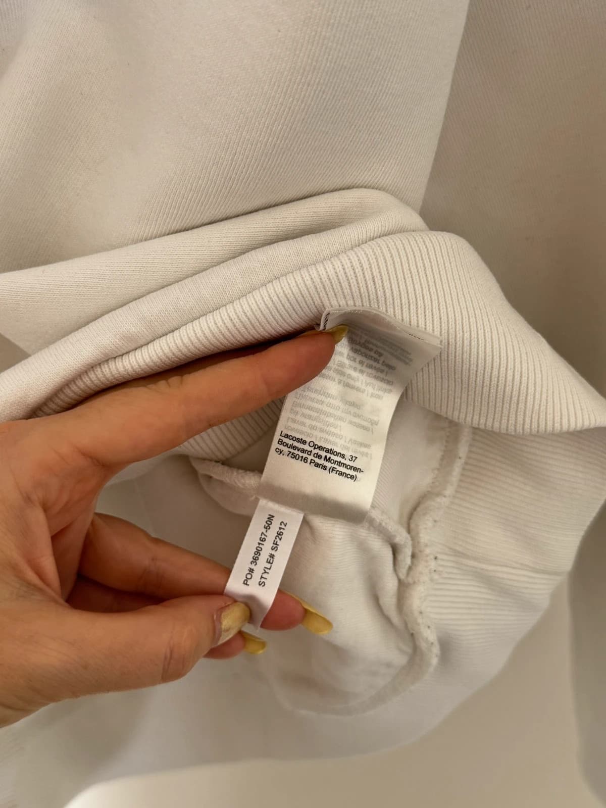 Lacoste Sport baltas Crewneck džemperis su rožiniu krokodilo logotipu, dydis 32/XS - VG260566 – nuotrauka 7/9