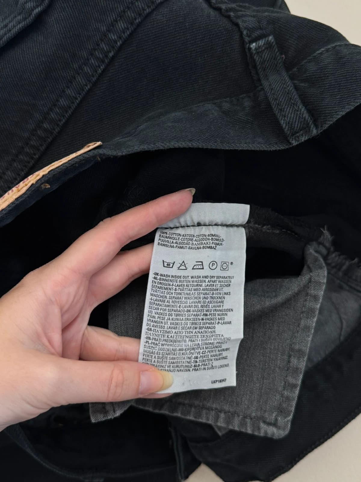 Levi’s 501 juodi džinsai W36 L34 tiesaus kirpimo – nuotrauka 6/10