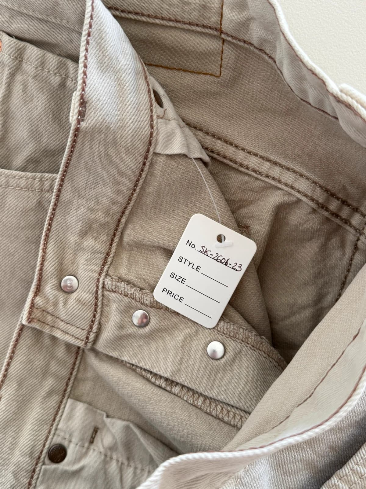 Levi’s 501 džinsai smėlio ekru spalvos, vintažiniai, tiesaus kirpimo - SK260623 W36 L32 – nuotrauka 3/11