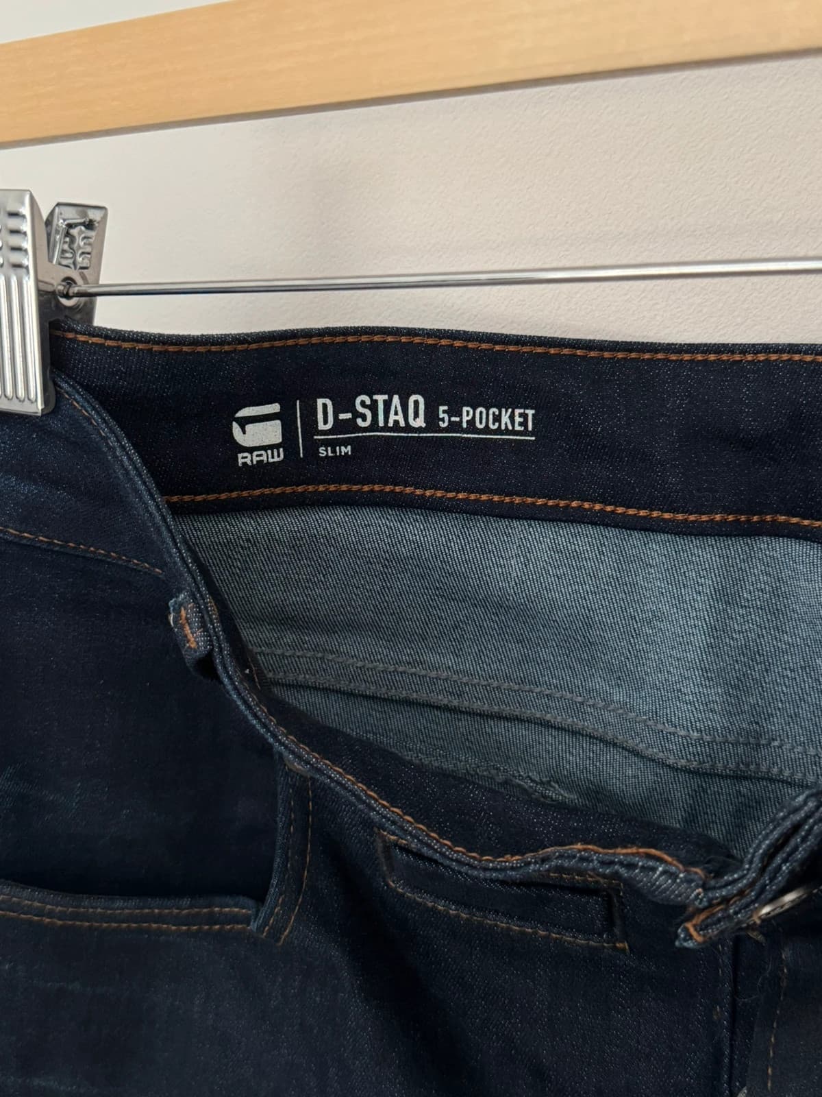 Siauri G-Star RAW D-Staq 5-Pocket džinsai tamsiai mėlyni, dydis W36 - SC260588 – nuotrauka 4/10