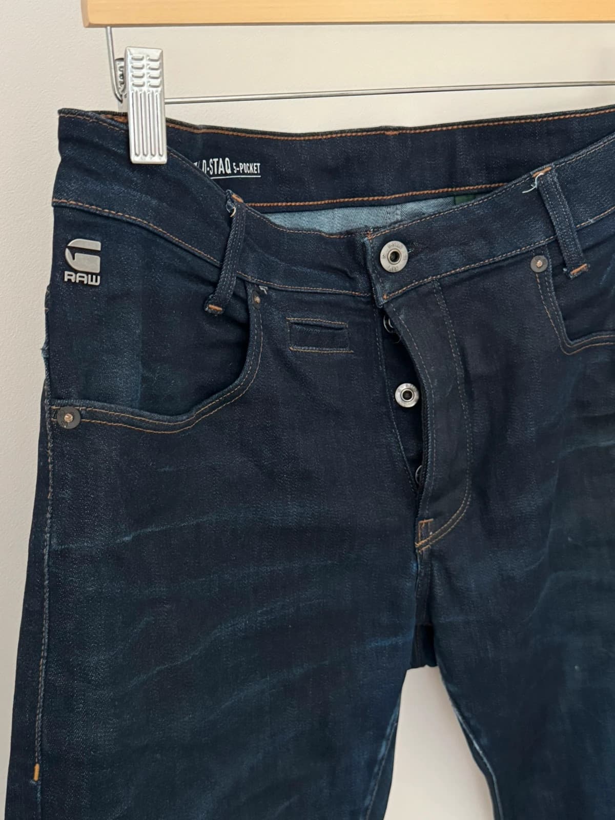 Siauri G-Star RAW D-Staq 5-Pocket džinsai tamsiai mėlyni, dydis W36 - SC260588 – nuotrauka 5/10