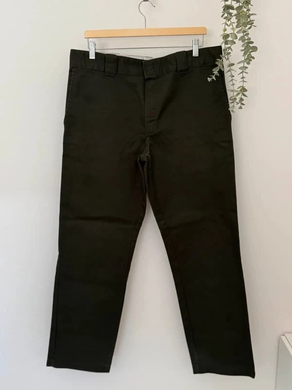 Darbinės Dickies 873 Slim Straight kelnės žalios kaki spalvos, dydis W36 L32 - SK260628 – nuotrauka 2/11