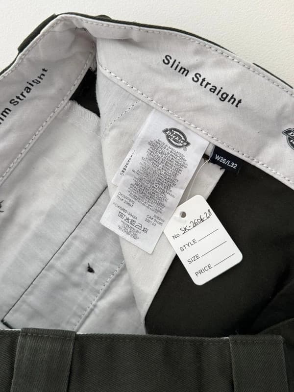 Darbinės Dickies 873 Slim Straight kelnės žalios kaki spalvos, dydis W36 L32 - SK260628 – nuotrauka 3/11