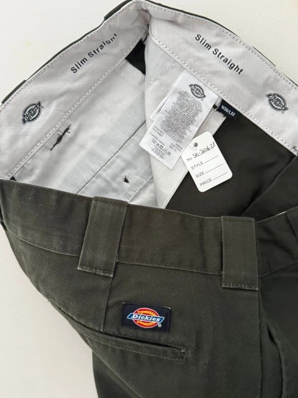 Darbinės Dickies 873 Slim Straight kelnės žalios kaki spalvos, dydis W36 L32 - SK260628 – nuotrauka 4/11
