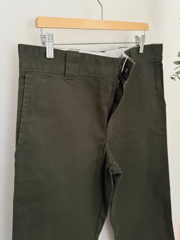 Darbinės Dickies 873 Slim Straight kelnės žalios kaki spalvos, dydis W36 L32 - SK260628 – nuotrauka 6/11