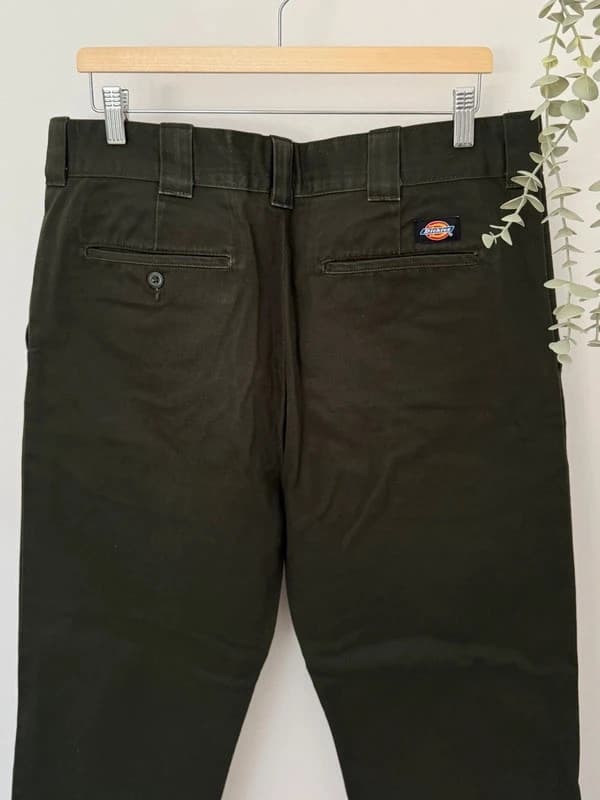 Darbinės Dickies 873 Slim Straight kelnės žalios kaki spalvos, dydis W36 L32 - SK260628 – nuotrauka 8/11