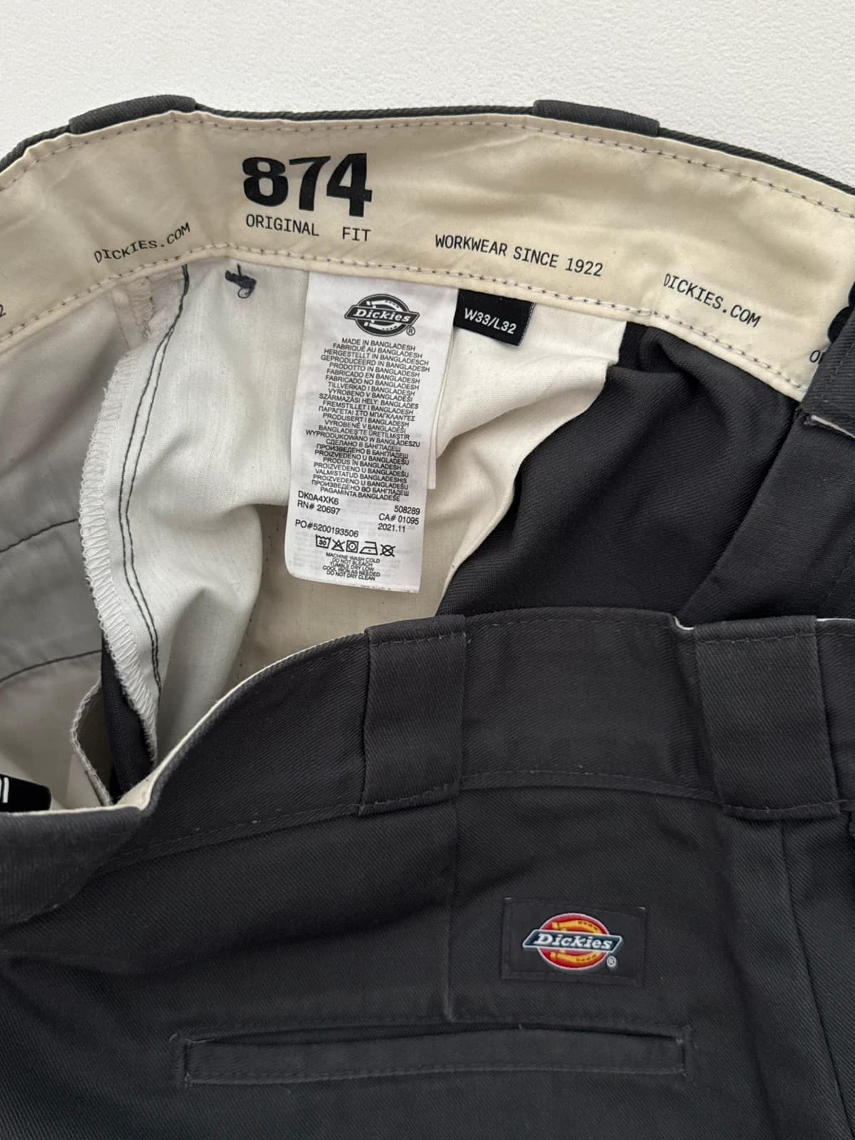 Dickies 874 Original Fit kelnės pilkos, dydis W33 L32 - VG260570 – nuotrauka 4/10