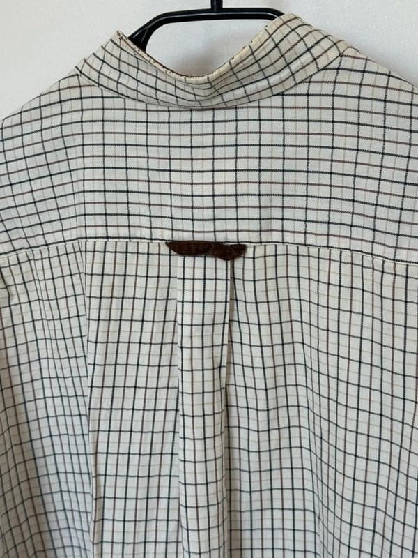 Barbour 베이지 체크 셔츠 벨벳 칼라 XL 스트레이트 핏 - FP260358 - 사진 5/9