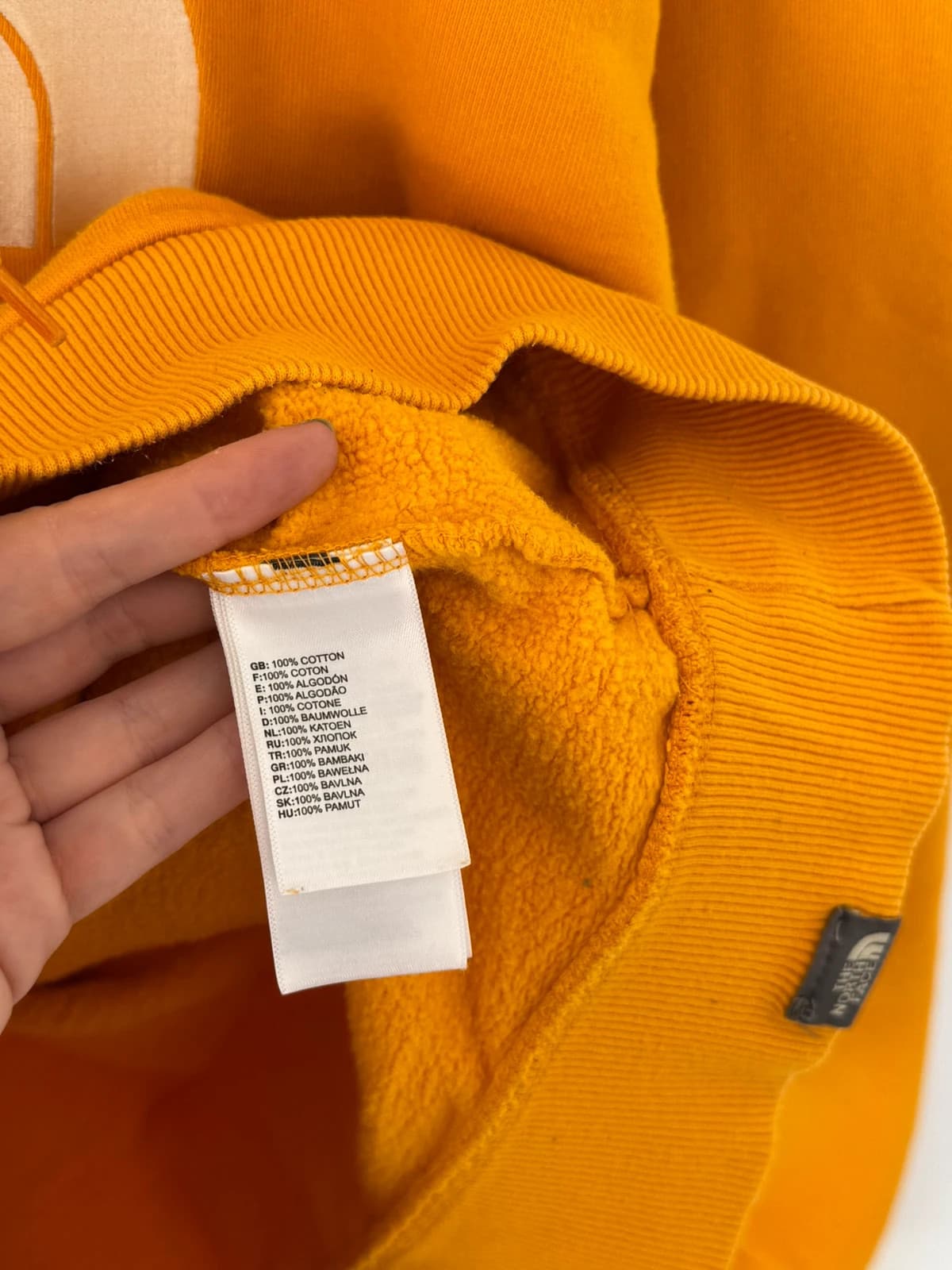 Суичър с качулка hoodie The North Face жълто горчица бродирано лого размер L - FP2607162 - Снимка 6/11