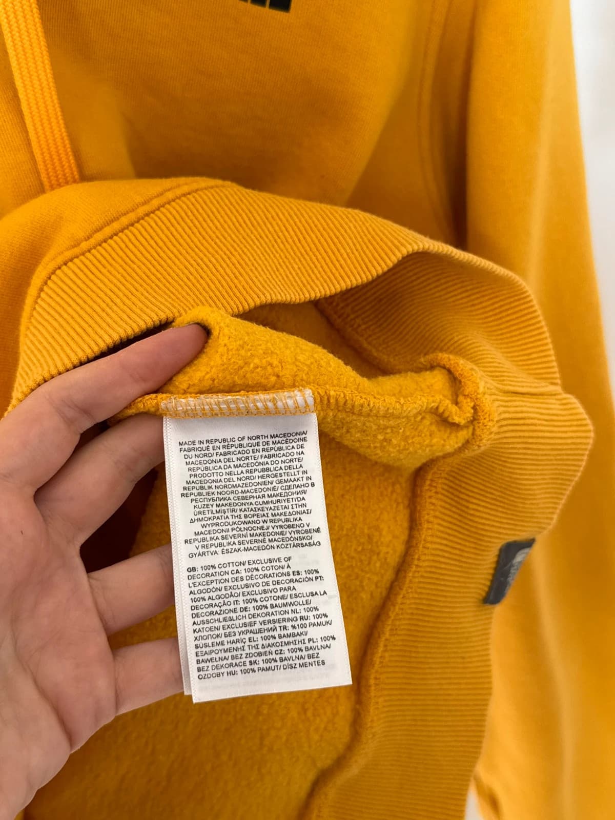 Sweat à capuche The North Face jaune moutarde logo capuche taille L - FP260742 - Photo 5/10