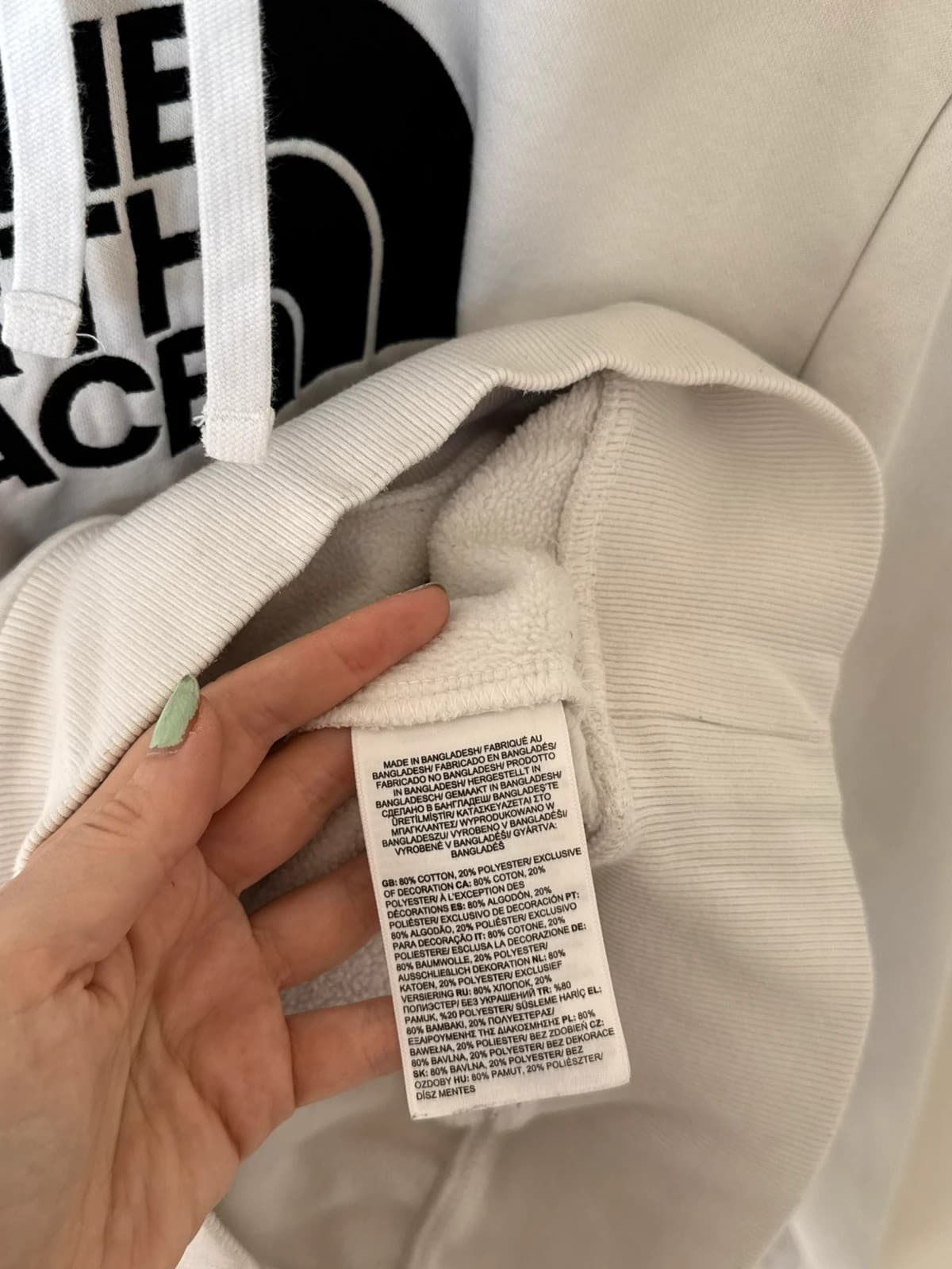 Sweat à capuche The North Face blanc logo brodé noir taille S - FP260746 - Photo 5/10