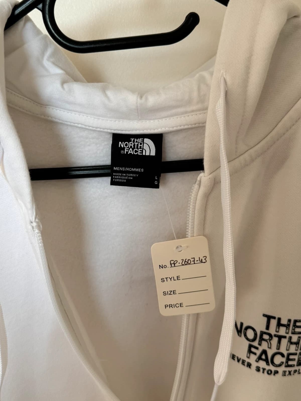 Sweat zippé à capuche The North Face blanc full zip taille L - FP260743 - Photo 3/9