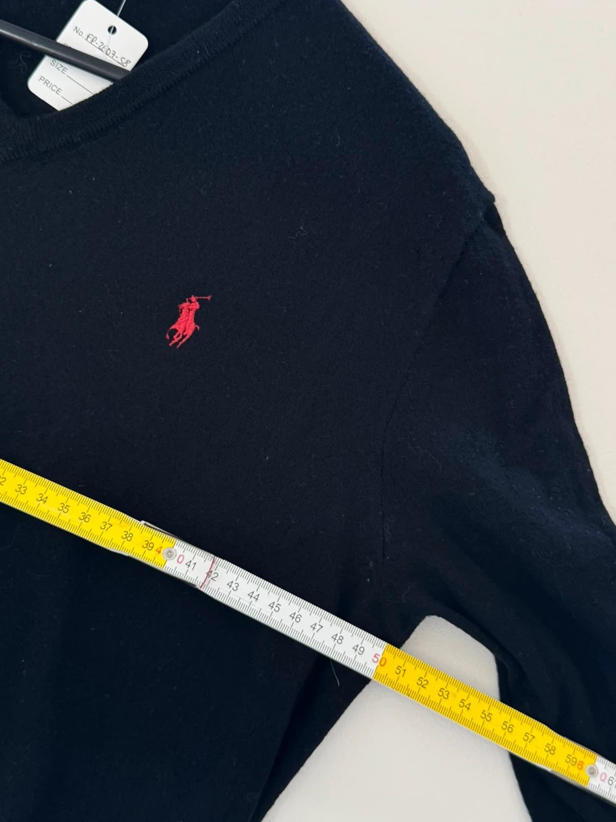 V formos kaklo megztinis Polo Ralph Lauren juodas, merino vilna, raudonas logotipas, dydis M/L - FP260758 – nuotrauka 7/8