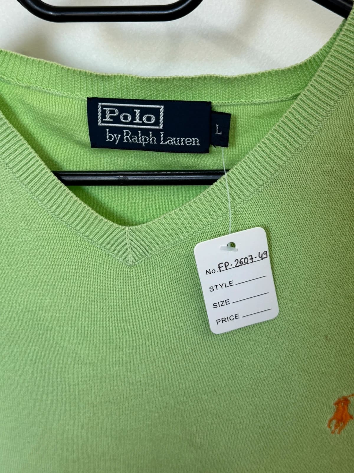 Pull col V Polo Ralph Lauren vert clair taille L - FP260749 - Photo 3/10