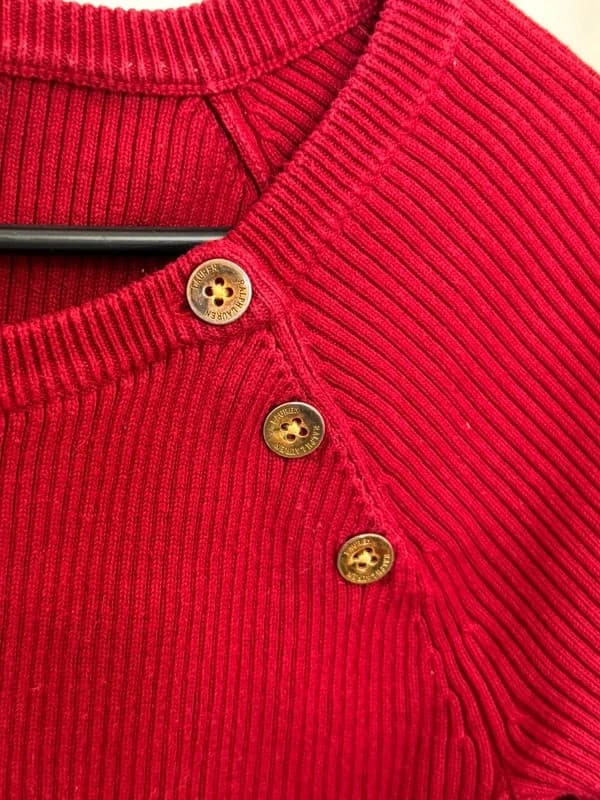 Pull côtelé Lauren Ralph Lauren rouge boutons dorés taille S/M - FP260754 - Photo 4/8