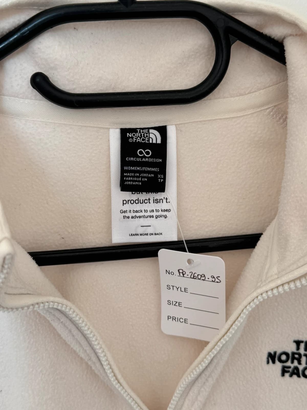 Flisas su 1/4 užtrauktuku The North Face balkšvai baltas, moteriškas dydis XS - FP260925 – nuotrauka 3/11
