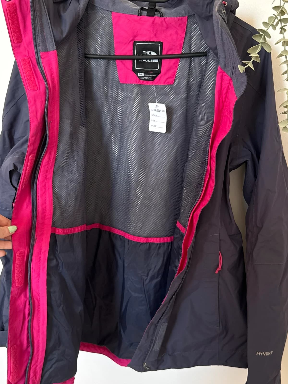 Vandeniui atspari HyVent striukė The North Face violetinė rožinė, moteriška, dydis S - FP2607174 – nuotrauka 6/15
