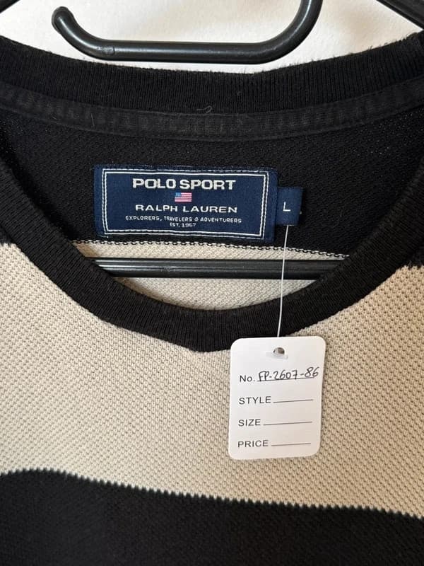 Pull léger rayé Polo Sport Ralph Lauren noir écru taille L - FP260786 - Photo 3/10