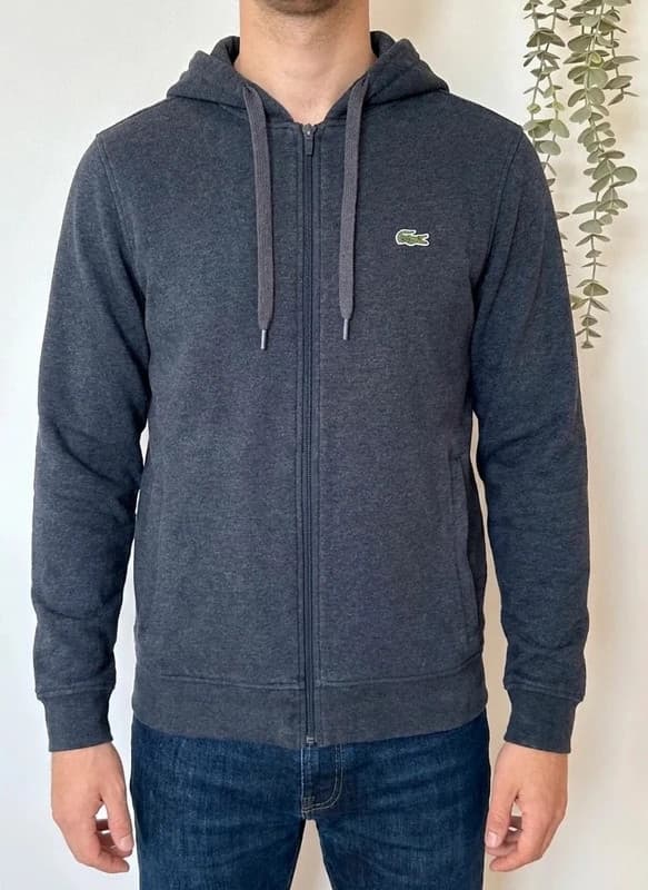 Sweat zippé à capuche Lacoste Sport bleu/gris anthracite taille 3/S - FP260962 - Photo 1/11