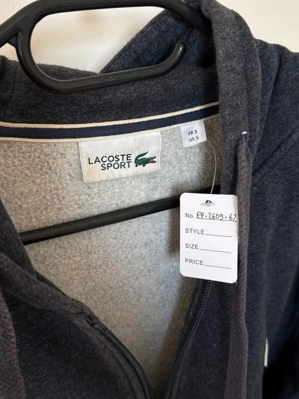 Sweat zippé à capuche Lacoste Sport bleu/gris anthracite taille 3/S - FP260962 - Photo 3/11