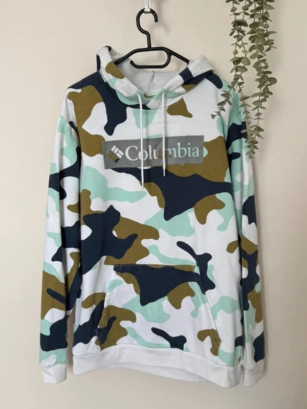 Hoodie/Sweat à capuche Columbia camouflage kaki bleu menthe taille L - FP260795 - Photo 2/8