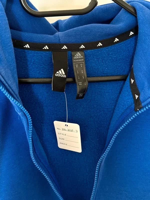 Sweat zippé à capuche Adidas Primegreen bleu noir blanc taille M - DN26087 - Photo 3/10