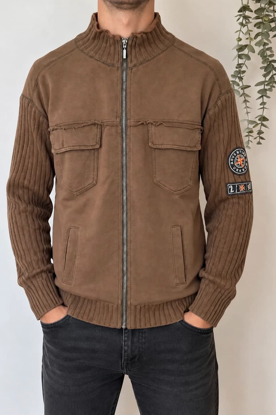 Giacca con zip Columbia Adventure marrone in cotone taglia L - FP260980 - Foto 1/8