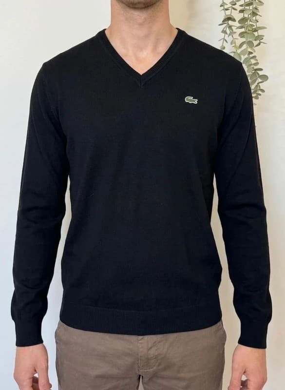 V-Ausschnitt-Pullover Lacoste schwarz Größe 5/L - FP260782 - Foto 1/8