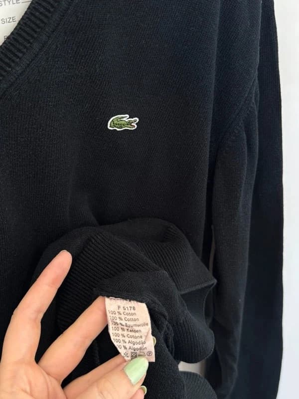 V-Ausschnitt-Pullover Lacoste schwarz Größe 5/L - FP260782 - Foto 5/8