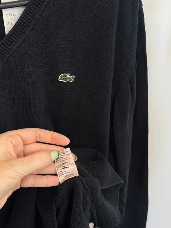 V-Ausschnitt-Pullover Lacoste schwarz Größe 5/L - FP260782 - Foto 6/8