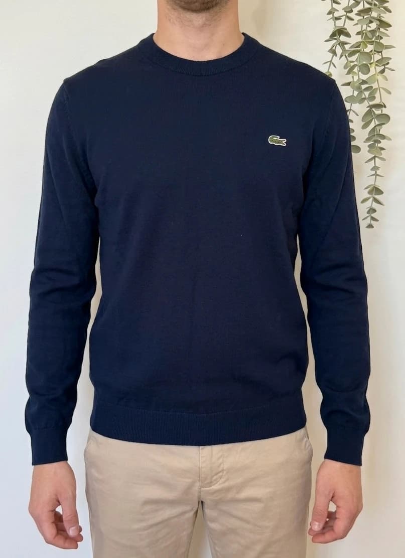 Pull col rond regular fit Lacoste bleu marine taille 6/XL - FP260778 - Photo 1/9