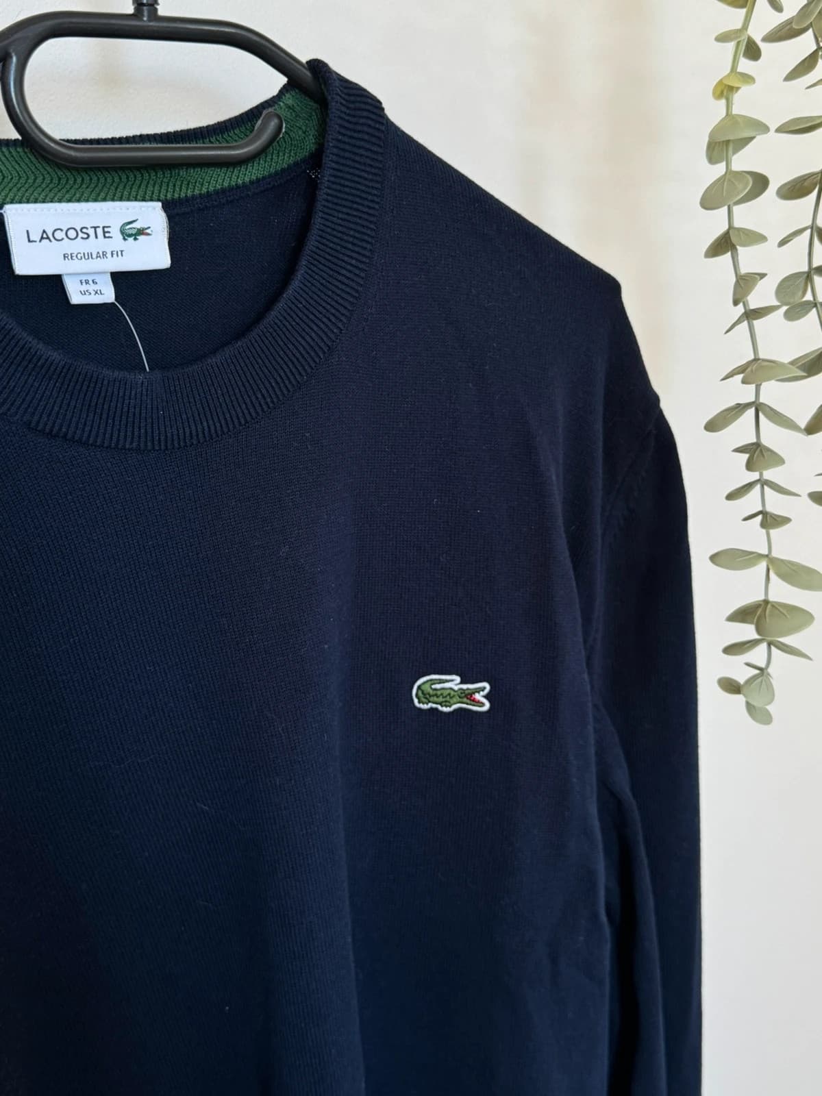 Pull col rond regular fit Lacoste bleu marine taille 6/XL - FP260778 - Photo 4/9