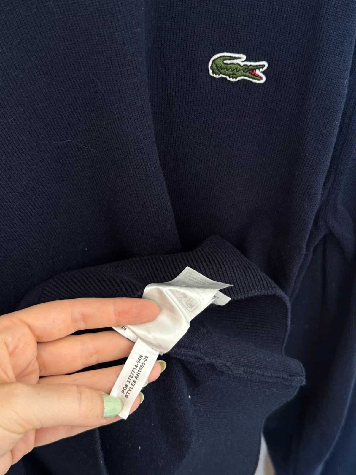 Pull col rond regular fit Lacoste bleu marine taille 6/XL - FP260778 - Photo 6/9