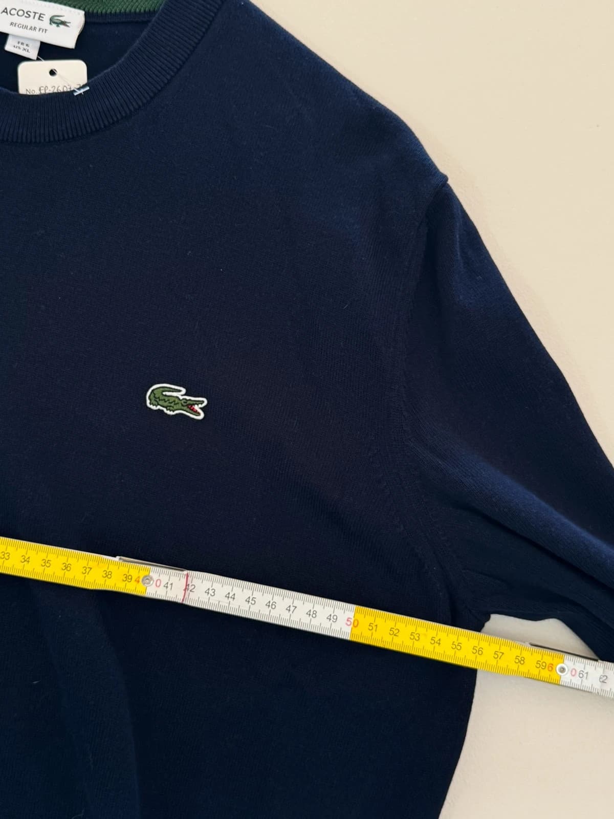Pull col rond regular fit Lacoste bleu marine taille 6/XL - FP260778 - Photo 8/9