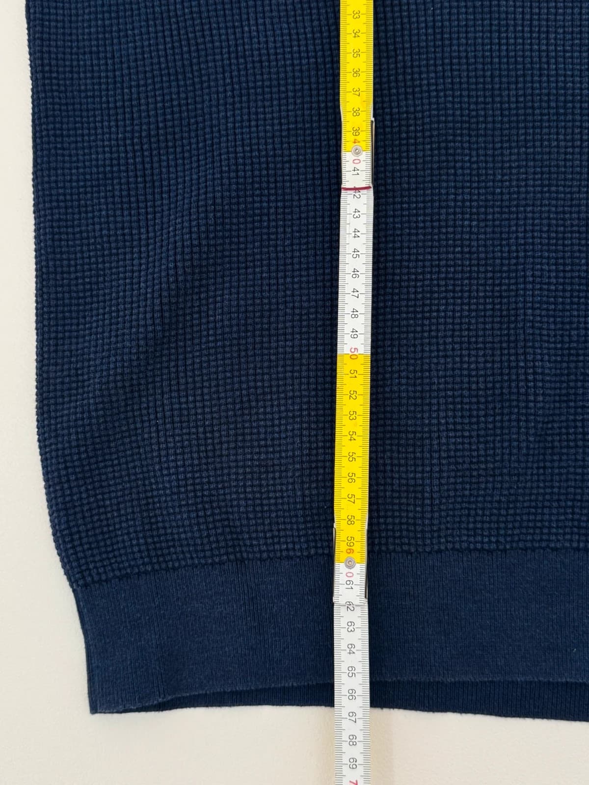 Pull maille gaufrée col rond Lacoste bleu logo ton sur ton taille 3/S - FP260781 - Photo 8/8