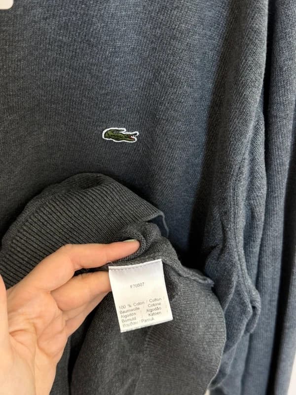 Pull col V Lacoste gris anthracite taille 7/XXL - FP260777 - Photo 5/8