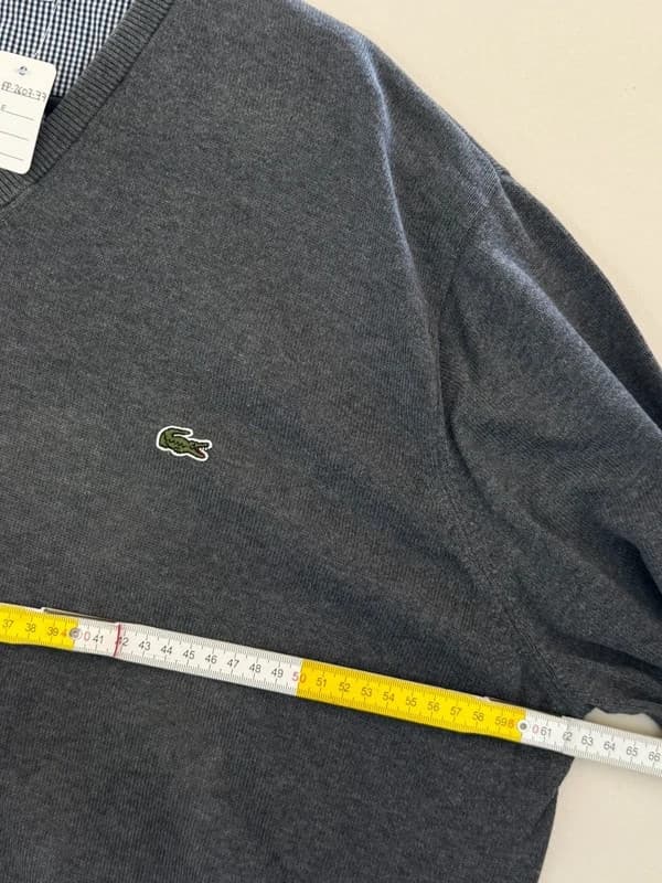 Pull col V Lacoste gris anthracite taille 7/XXL - FP260777 - Photo 7/8