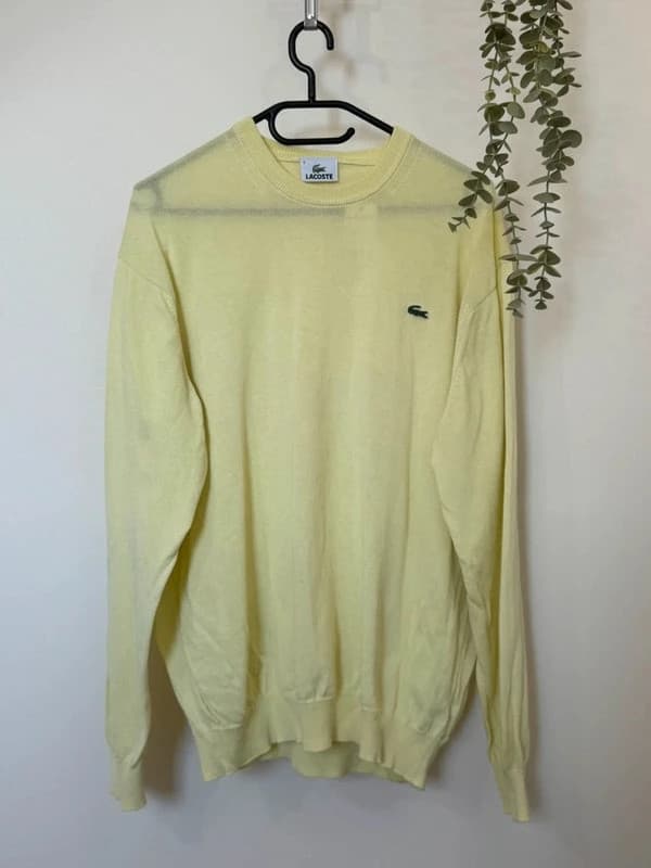 Pull col rond Lacoste jaune pastel taille 5/L - FP260771 - Photo 2/9
