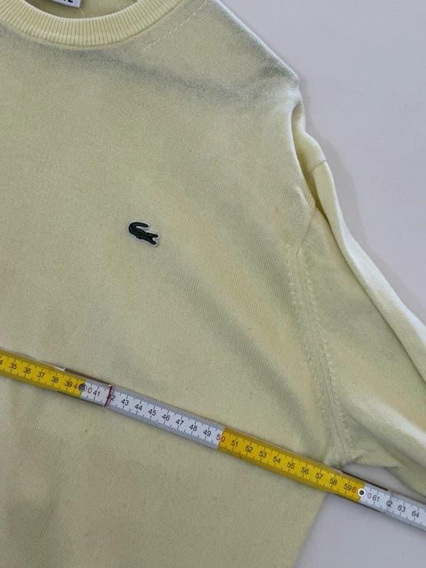 Pull col rond Lacoste jaune pastel taille 5/L - FP260771 - Photo 8/9