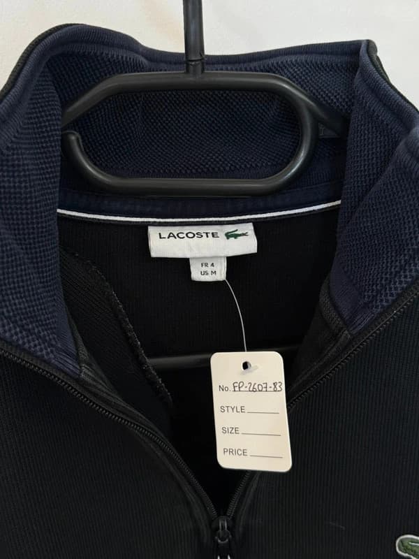 Pull half zip col camionneur Lacoste noir taille 4/M - FP260783 - Photo 3/9