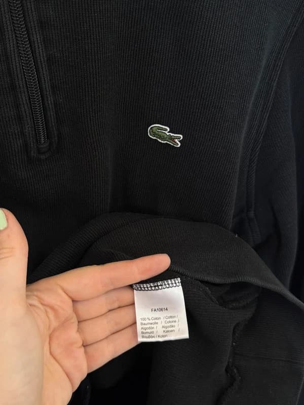 Pull half zip col camionneur Lacoste noir taille 4/M - FP260783 - Photo 6/9