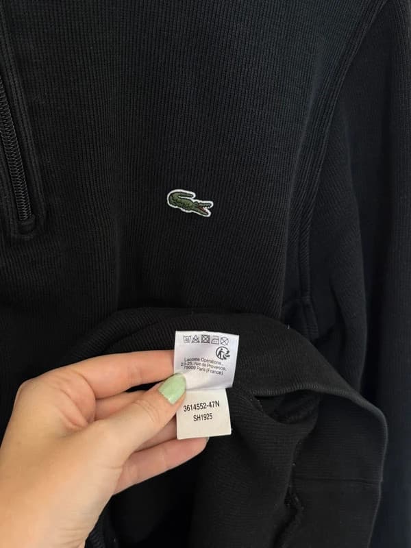 Pull half zip col camionneur Lacoste noir taille 4/M - FP260783 - Photo 7/9