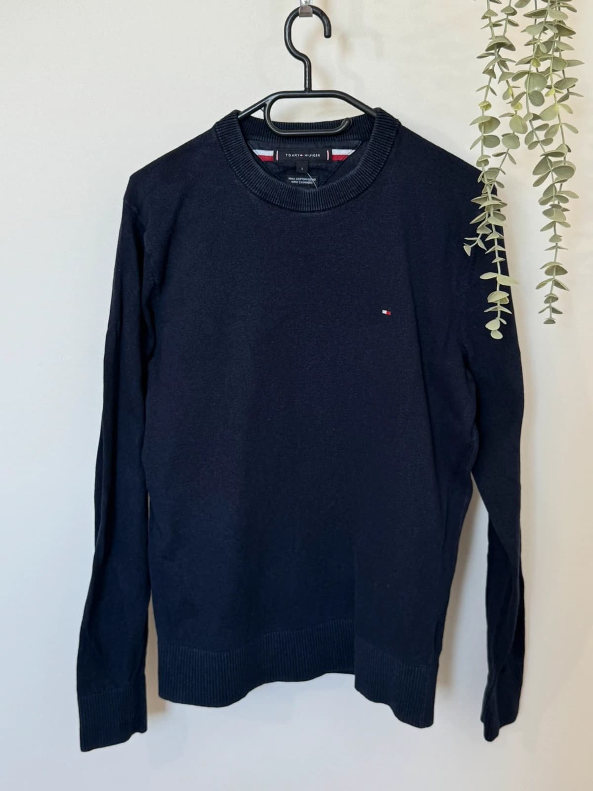Pull col rond Tommy Hilfiger Pima coton cachemire bleu marine taille S - FP260775 - Photo 2/9