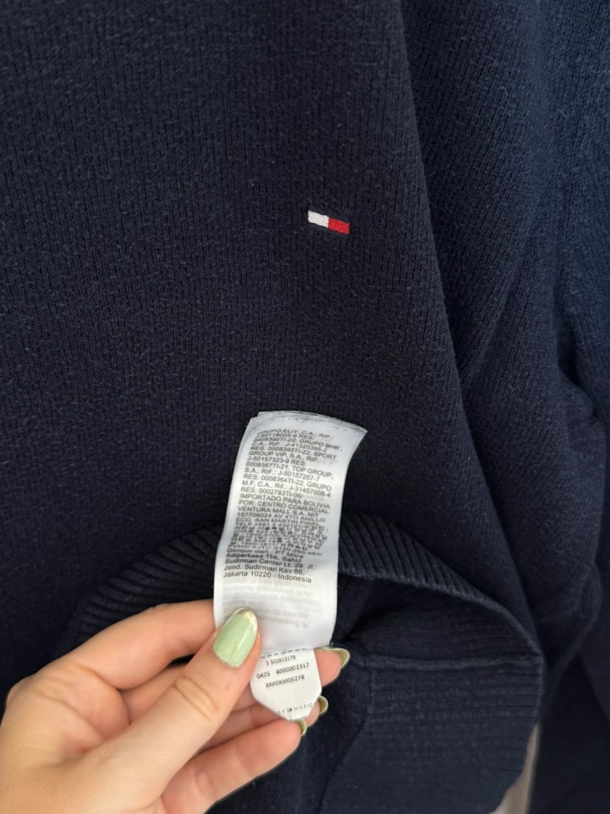 Pull col rond Tommy Hilfiger Pima coton cachemire bleu marine taille S - FP260775 - Photo 7/9