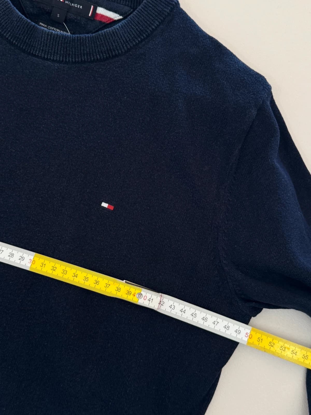 Pull col rond Tommy Hilfiger Pima coton cachemire bleu marine taille S - FP260775 - Photo 8/9